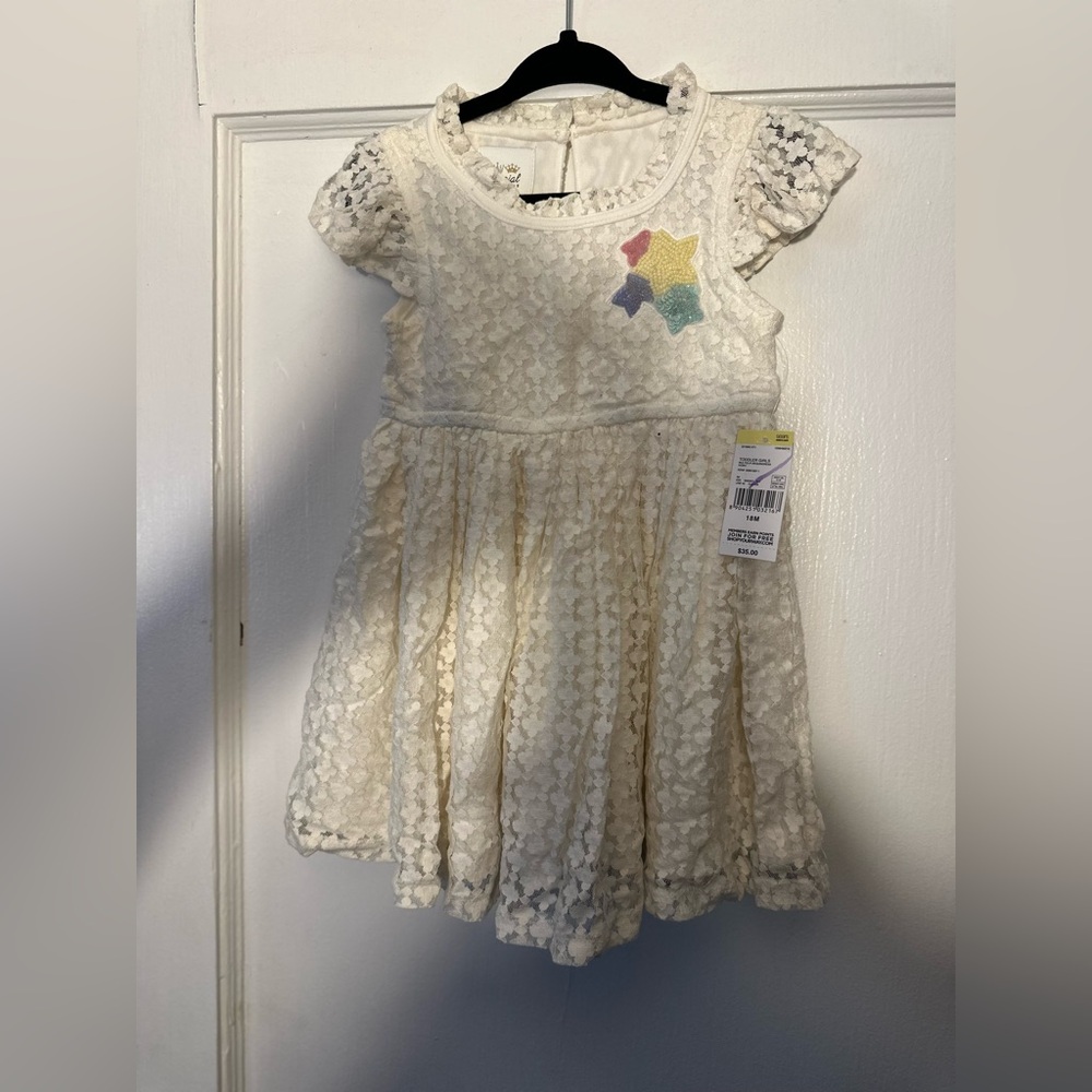 New w tags- Cream Lace Dress with Star Detail